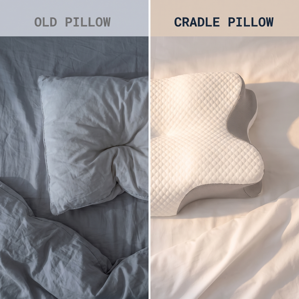 Cradle Pillow | Ergonomic Contour Memory Foam Pillow for Neck and Shoulder Support